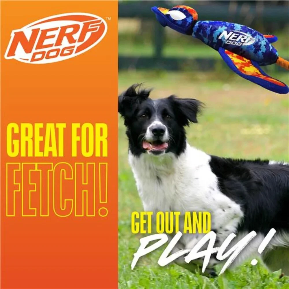 Nylon Digital Camo Crinkle Wing Duck Launching Fetch Dog Toy,